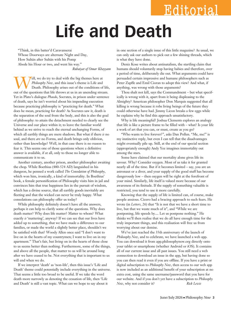Philosophy Now Preview Pages