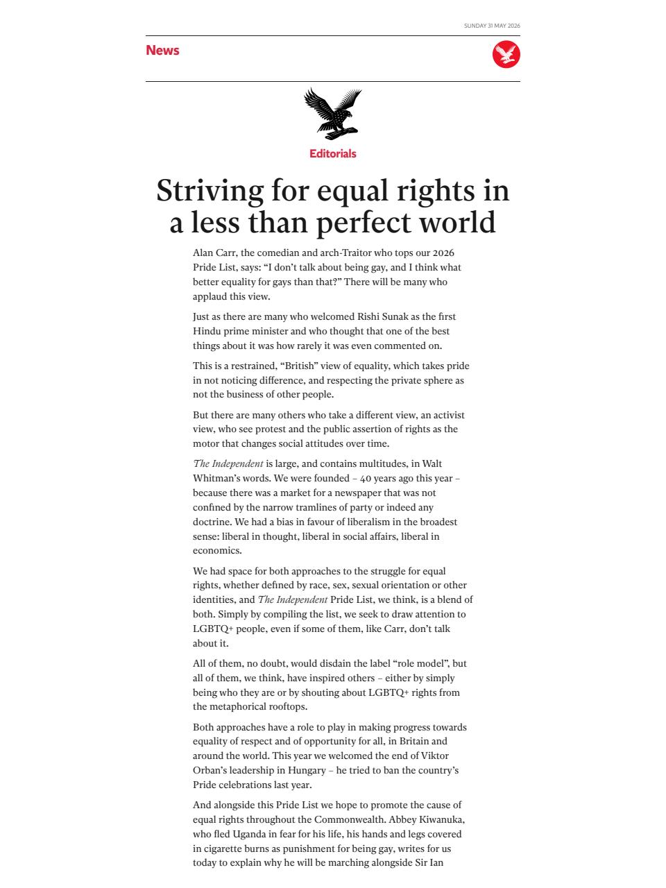The Independent Daily Edition Newspaper Preview Pages