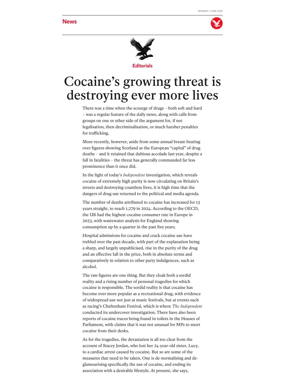 The Independent Daily Edition Newspaper Preview Pages