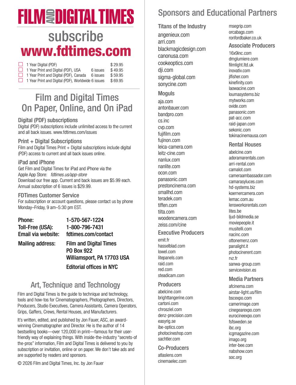 Film and Digital Times Preview Pages