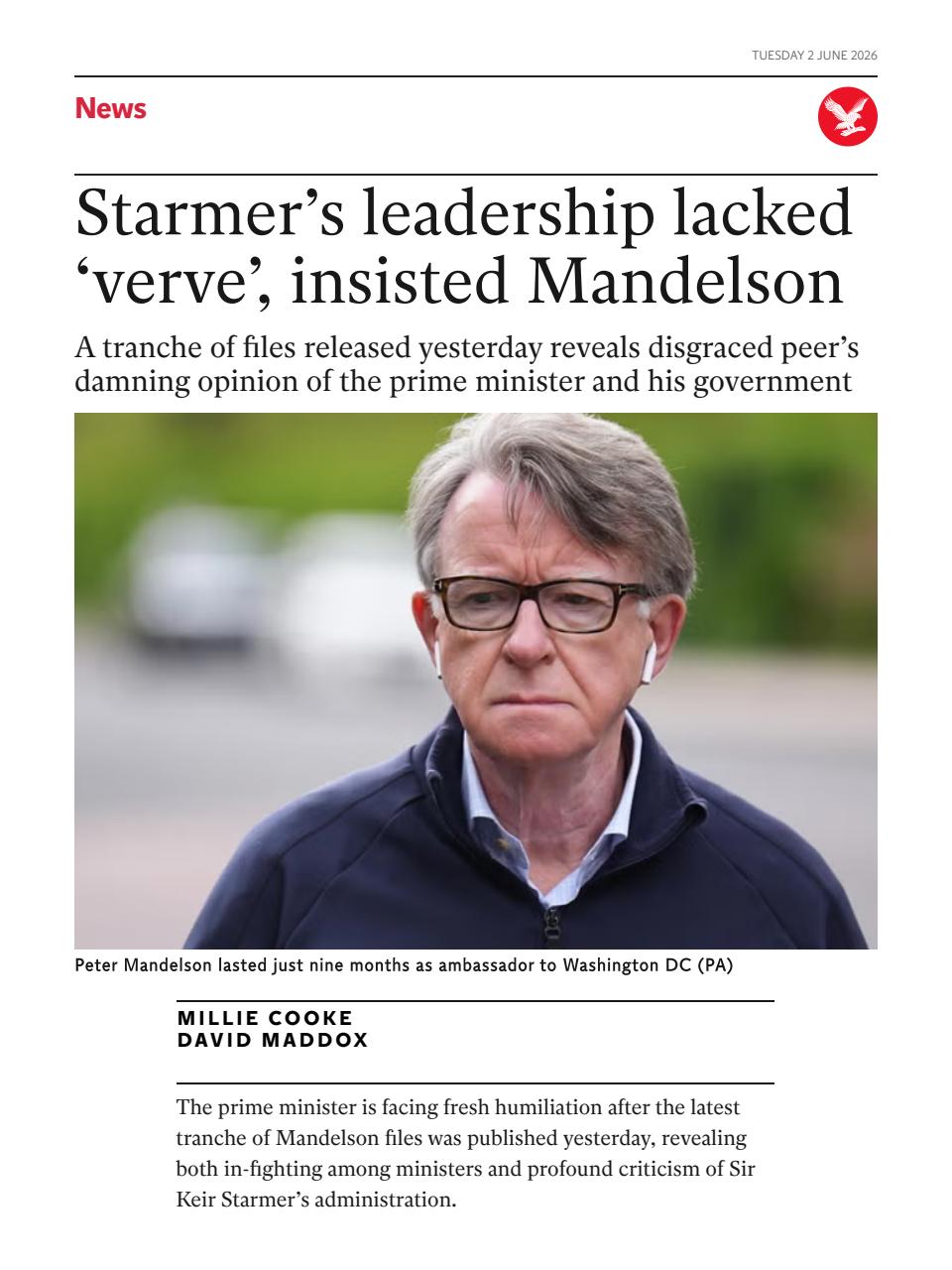 The Independent Daily Edition Newspaper Preview Pages