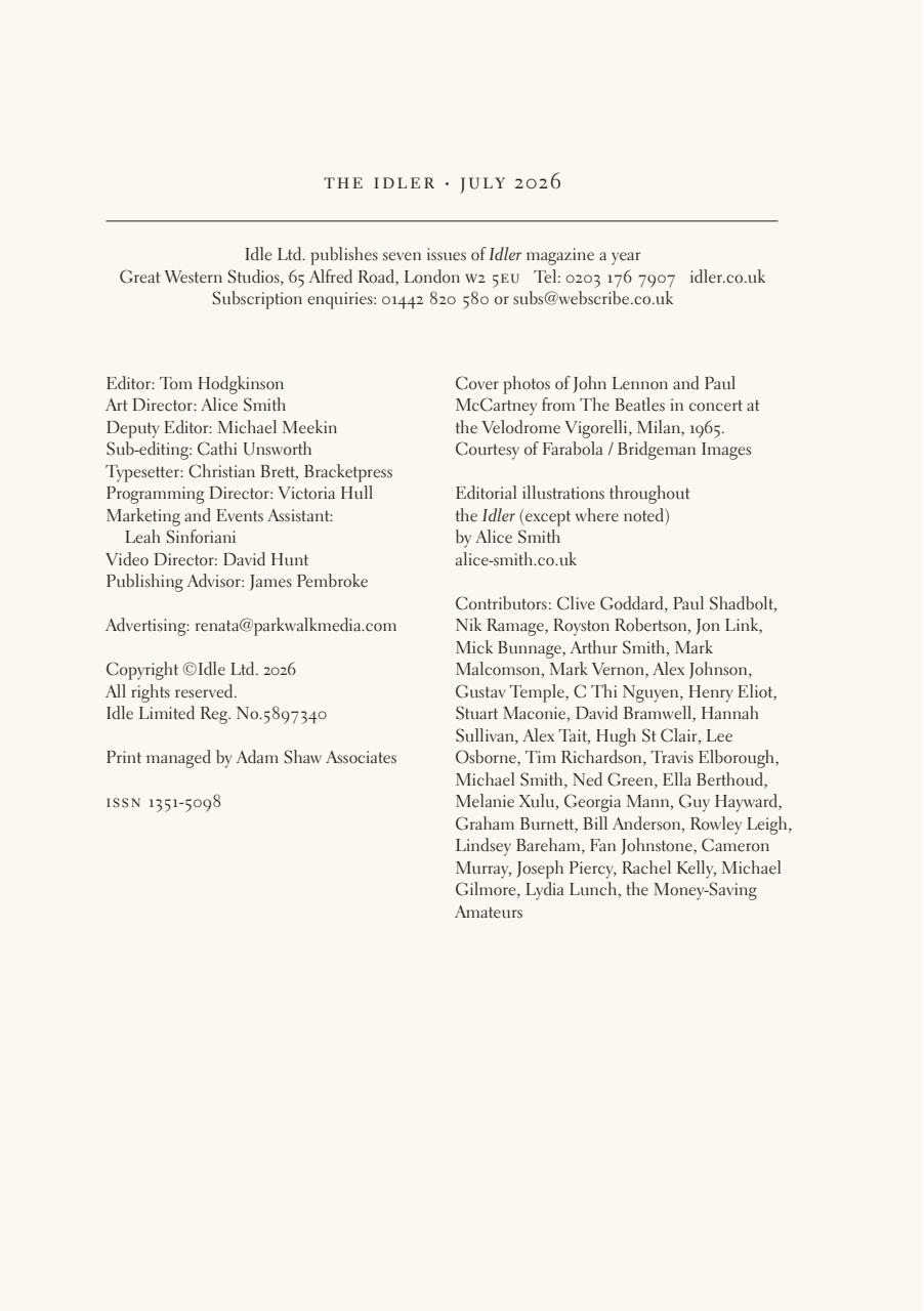 The Idler Magazine Preview Pages