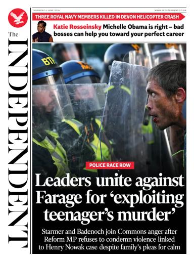 The Independent Daily Edition Newspaper issue 
