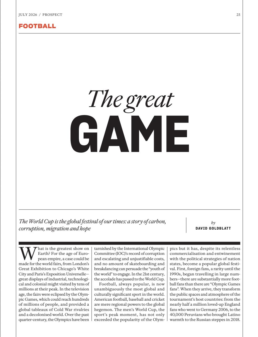 Prospect Magazine Preview Pages