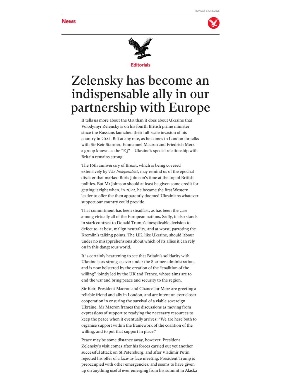 The Independent Daily Edition Newspaper Preview Pages