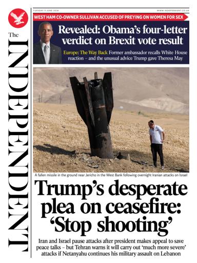 The Independent Daily Edition Newspaper issue 