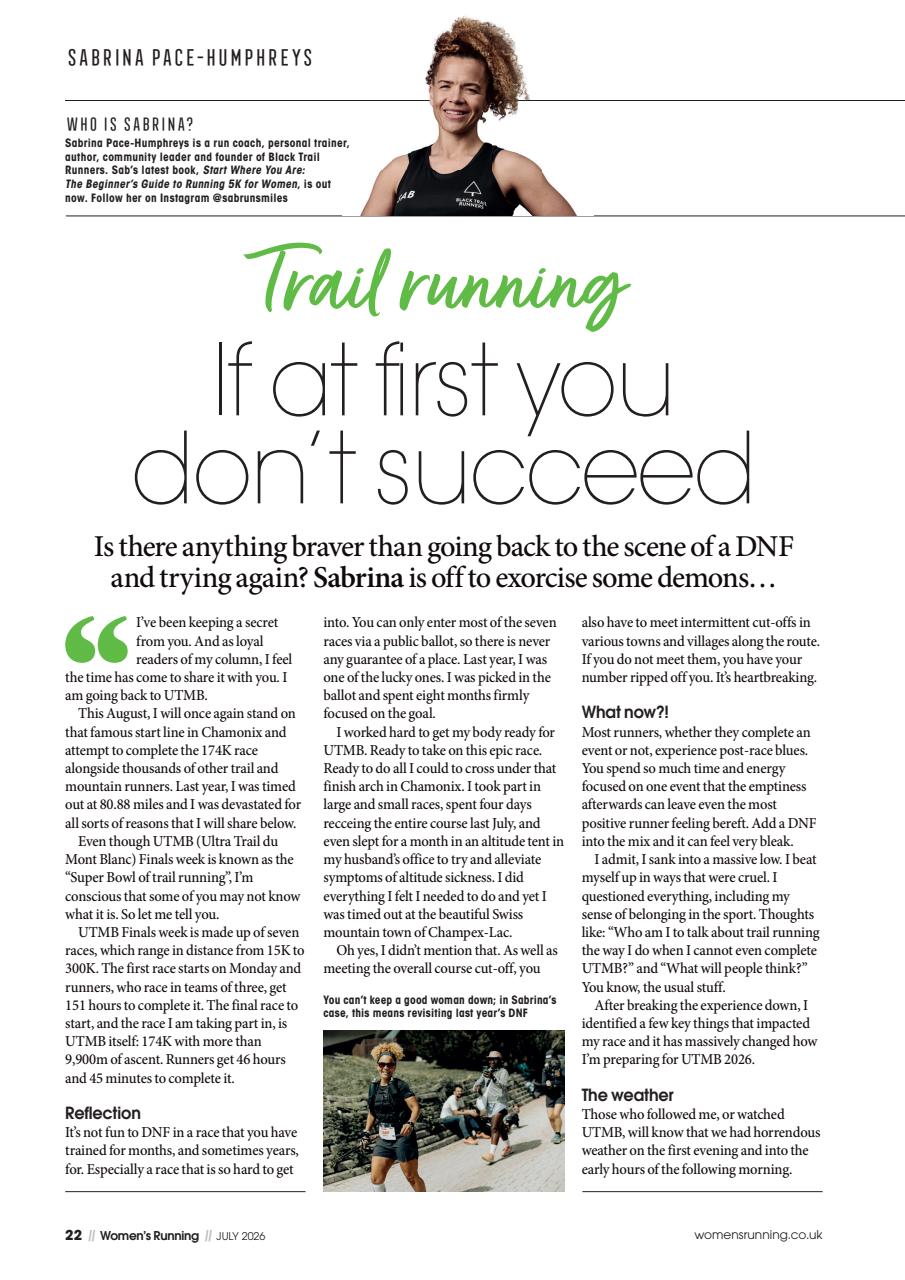Women’s Running Preview Pages