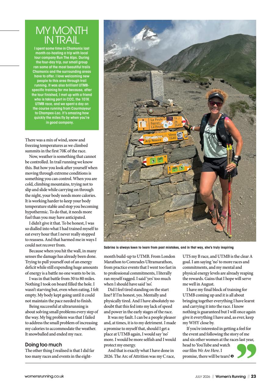 Women’s Running Preview Pages