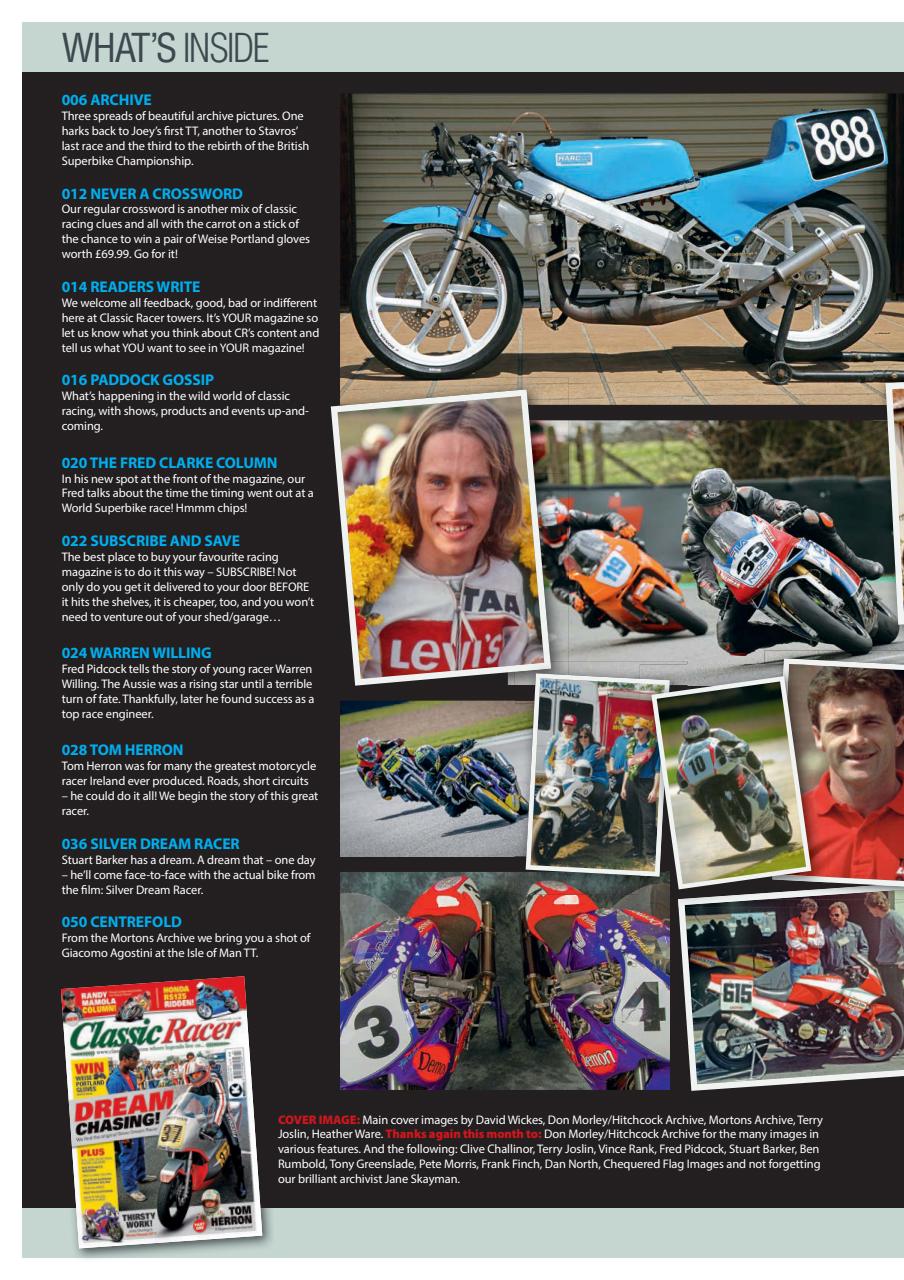 Classic Racer Preview Pages