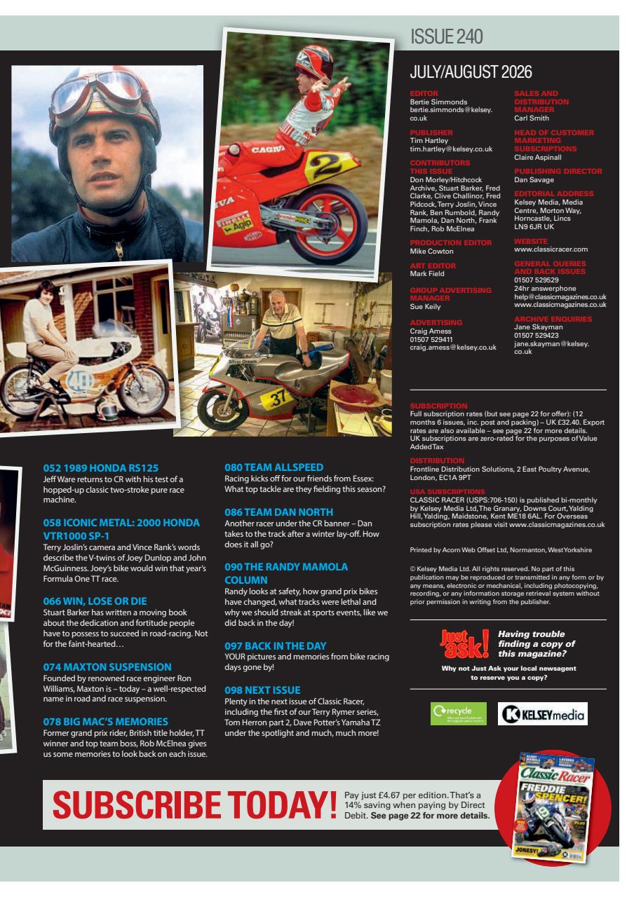 Classic Racer Preview Pages