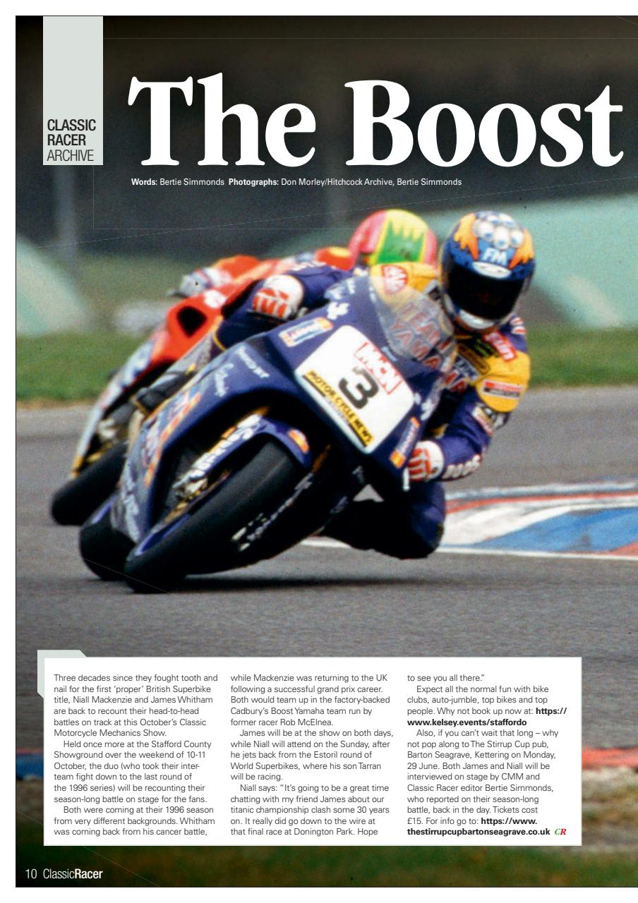 Classic Racer Preview Pages