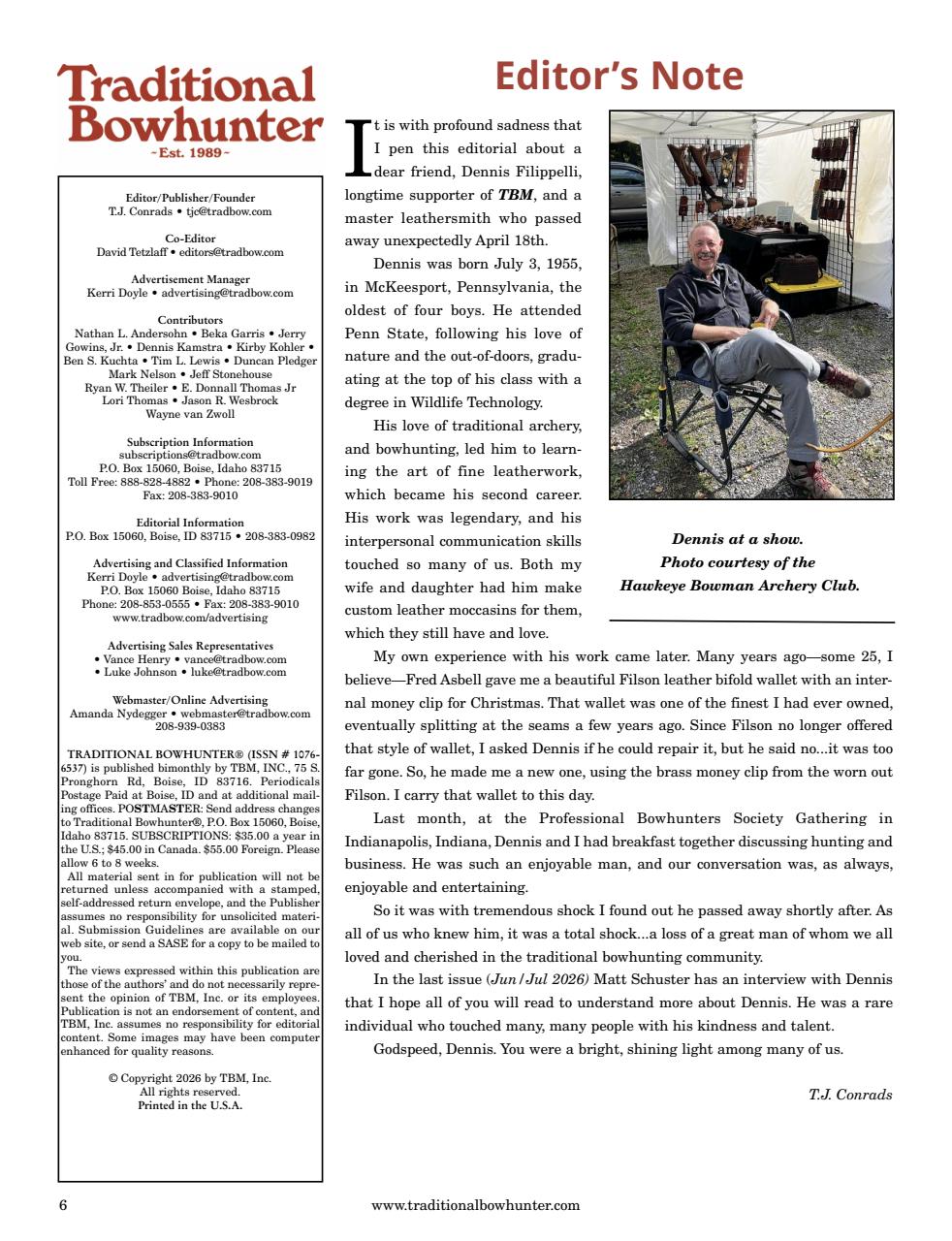 Traditional Bowhunter Magazine Preview Pages