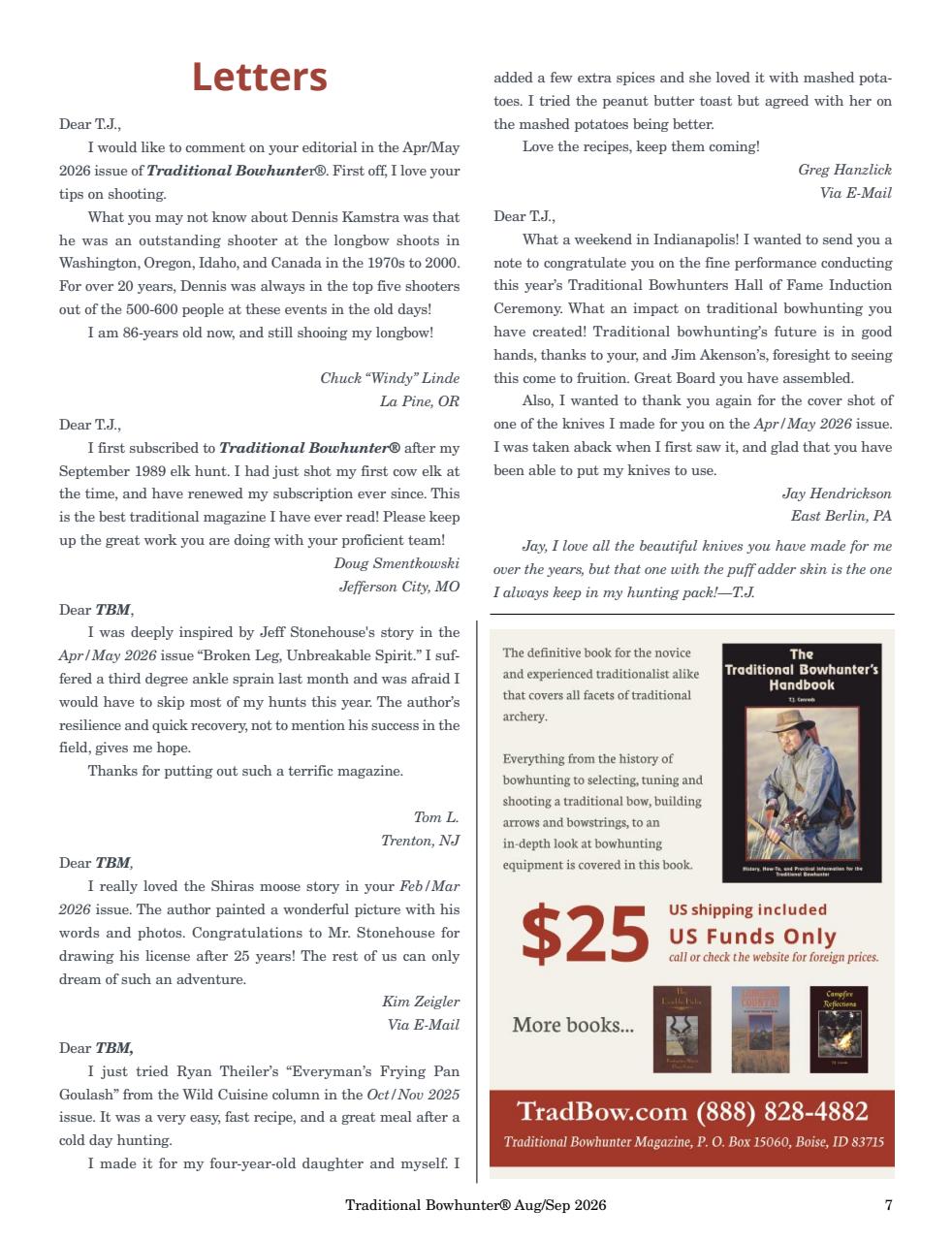 Traditional Bowhunter Magazine Preview Pages