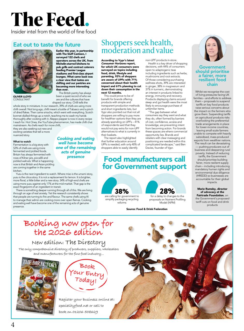 Speciality Food Preview Pages