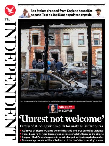 The Independent Daily Edition Newspaper issue Thursday, 11 June 2026