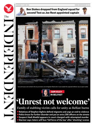 The Independent Daily Edition Newspaper issue 