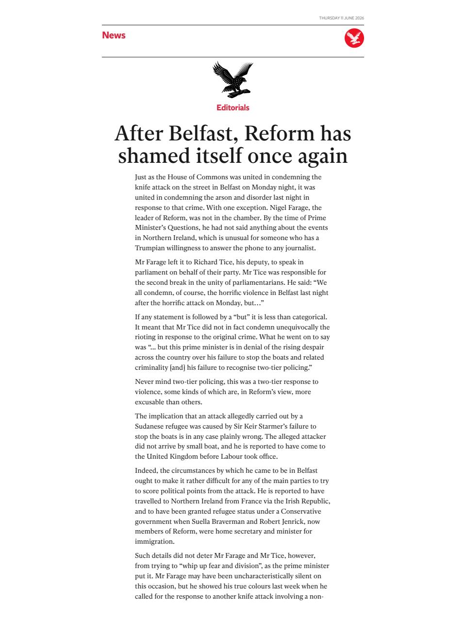 The Independent Daily Edition Newspaper Preview Pages