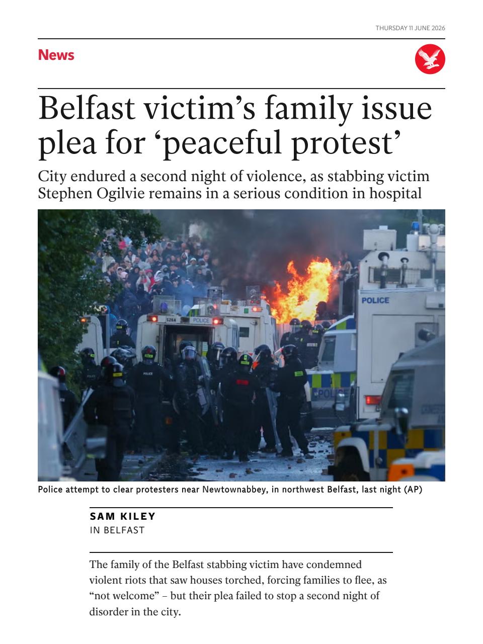 The Independent Daily Edition Newspaper Preview Pages