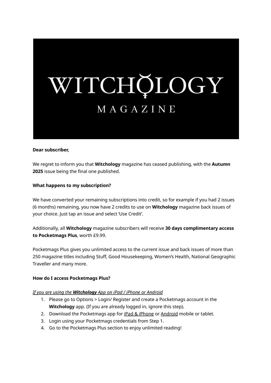 Witchology Magazine Preview Pages