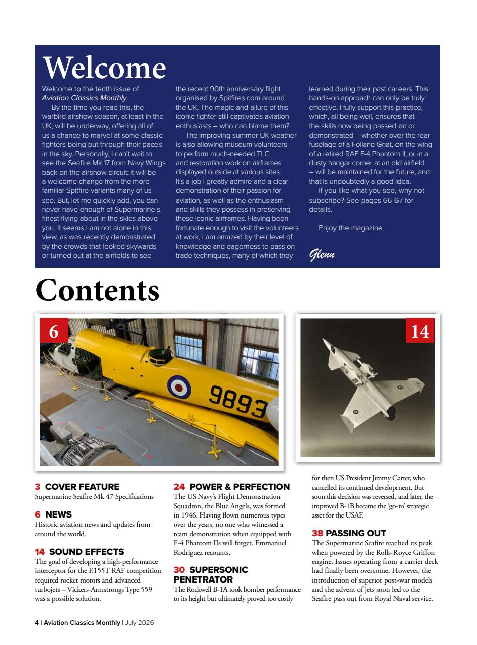 Aviation Classics Monthly Preview Pages