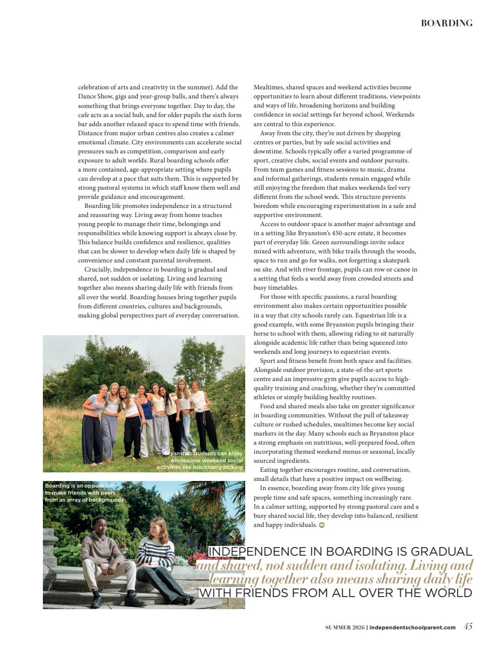 Independent School Parent Preview Pages