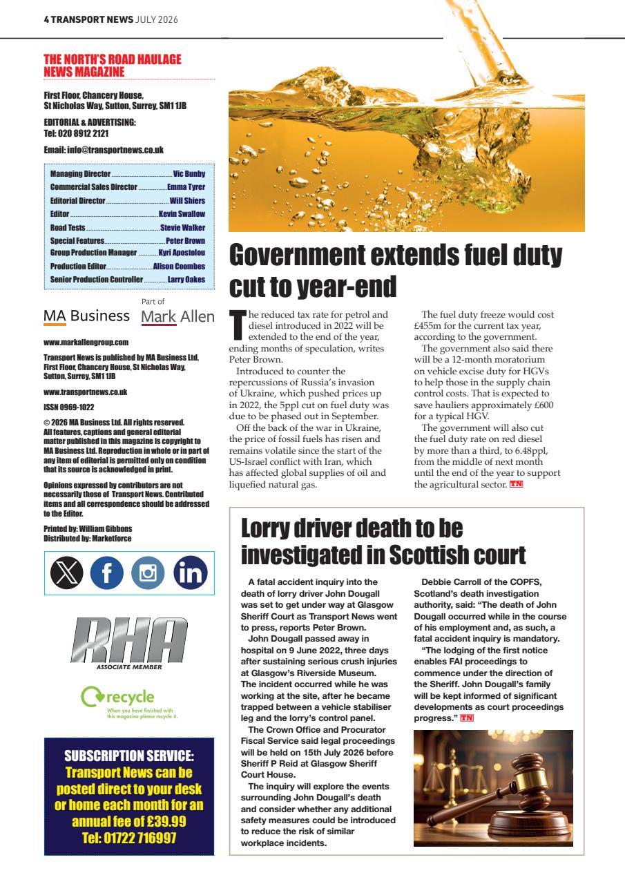 Transport News Preview Pages