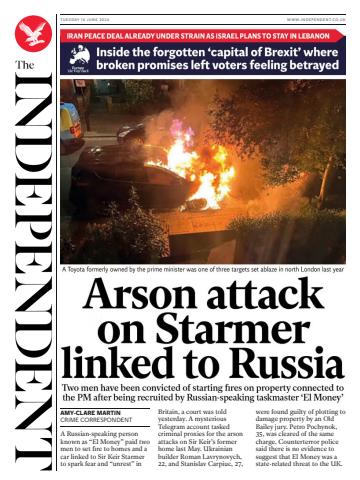 The Independent Daily Edition Newspaper issue Tuesday, 16 June 2026