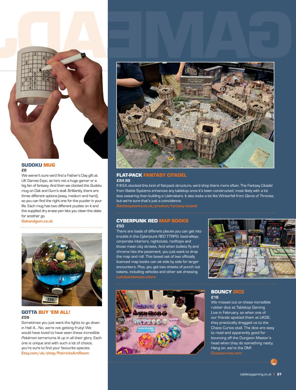 Tabletop Gaming Preview Pages