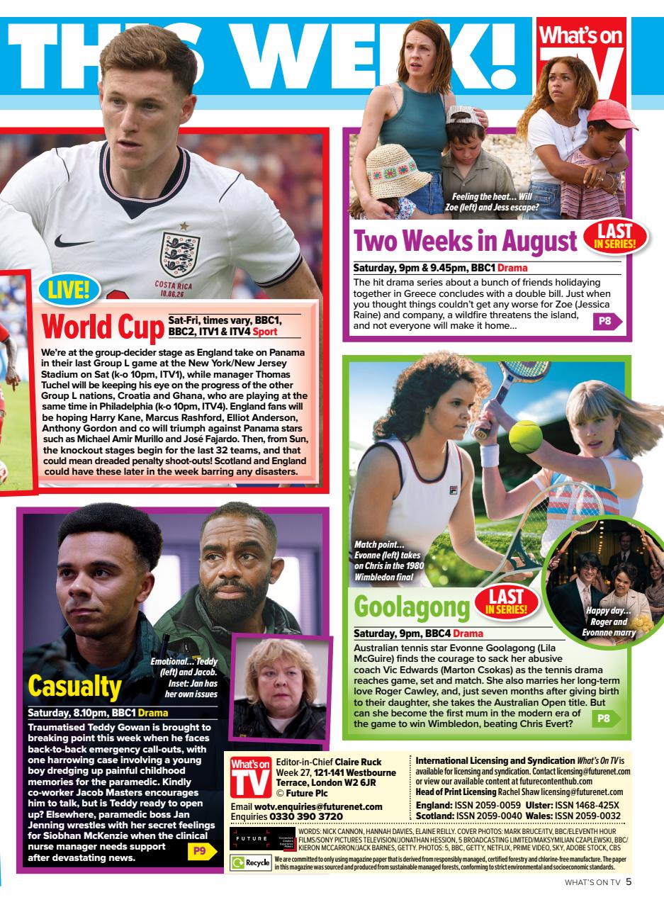 What's on TV Preview Pages