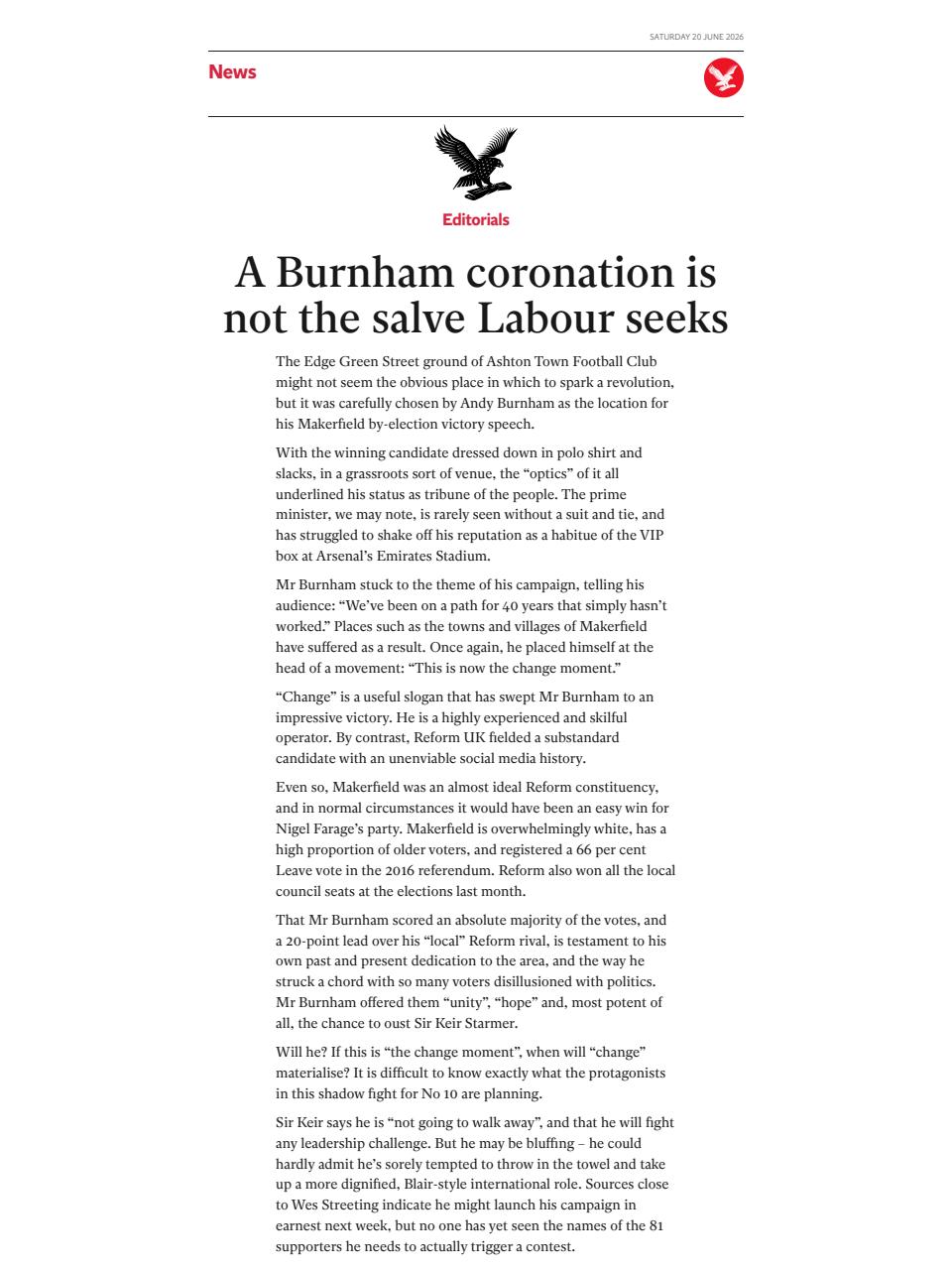 The Independent Daily Edition Newspaper Preview Pages