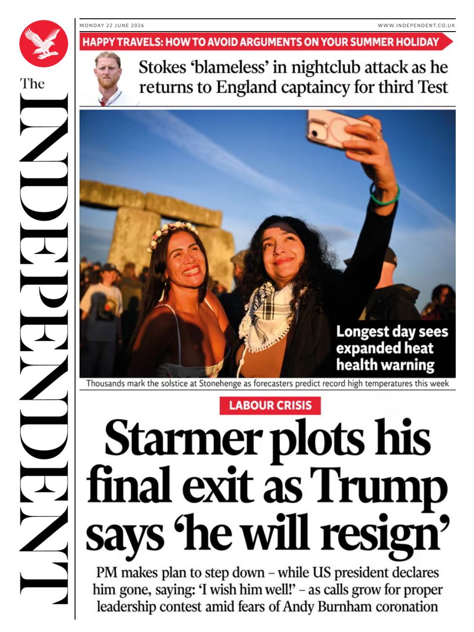 The Independent Daily Edition Newspaper Preview Pages