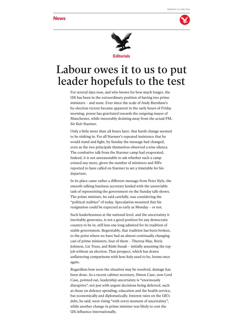 The Independent Daily Edition Newspaper Preview Pages