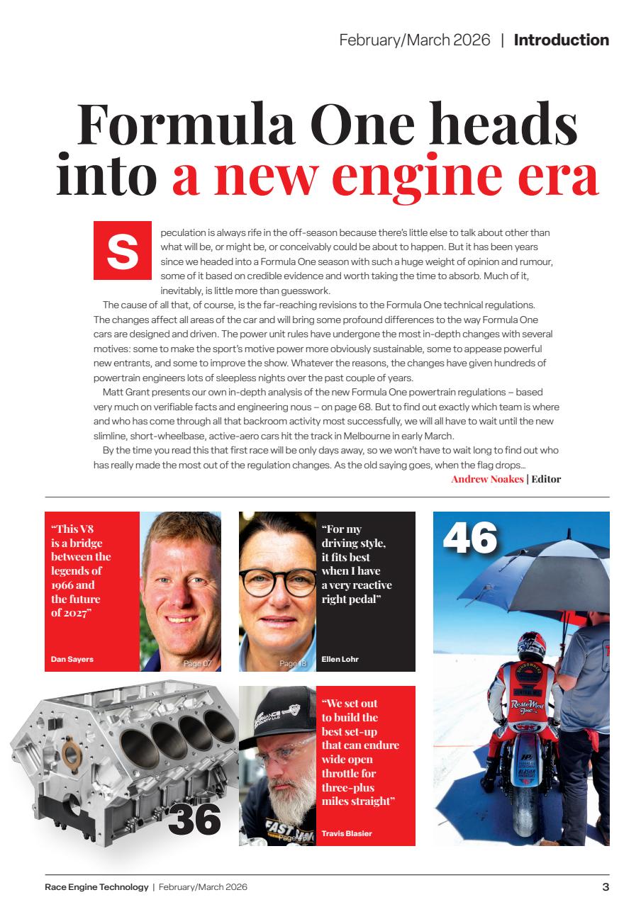 Race Engine Technology Preview Pages