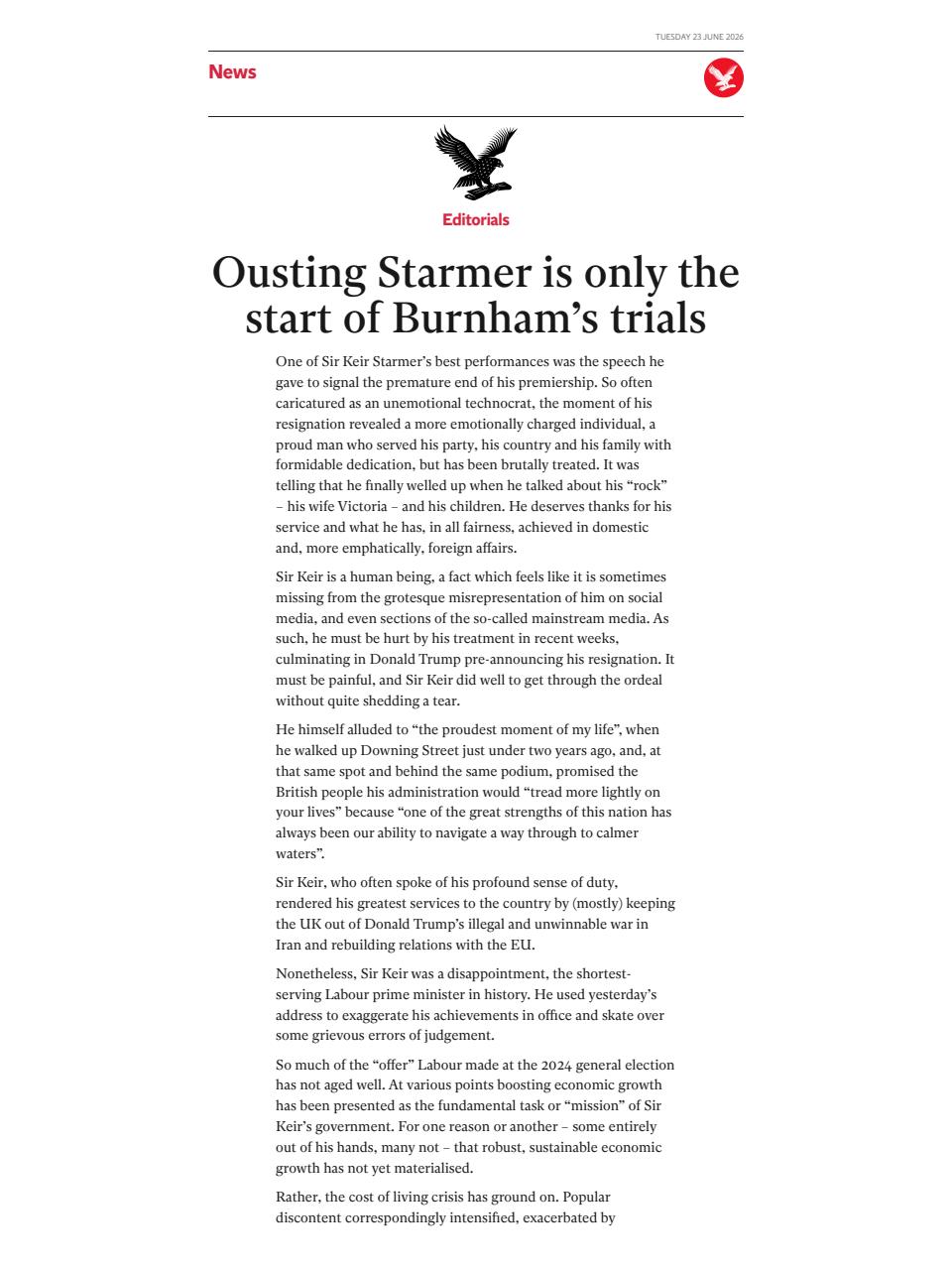 The Independent Daily Edition Newspaper Preview Pages