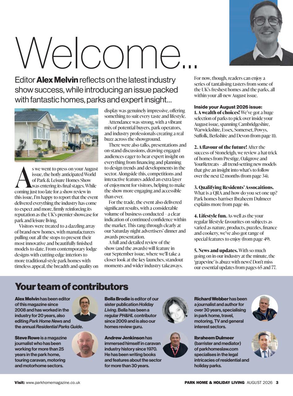 Park Home & Holiday Living Preview Pages