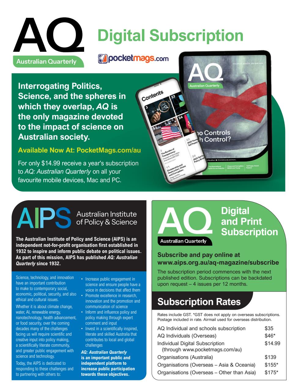 AQ: Australian Quarterly Preview Pages