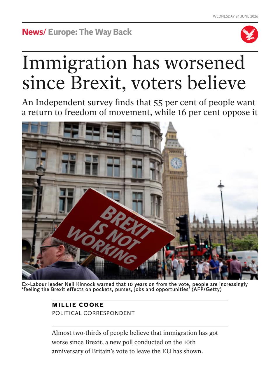 The Independent Daily Edition Newspaper Preview Pages