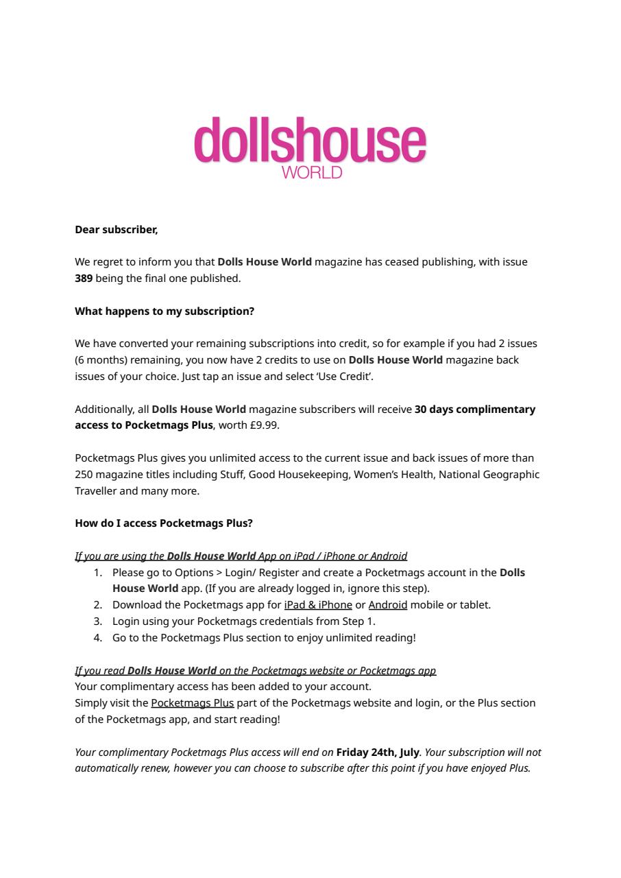 Dolls House World Preview Pages