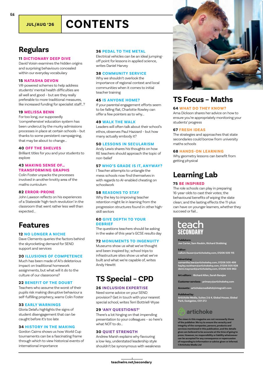 Teach Secondary Preview Pages