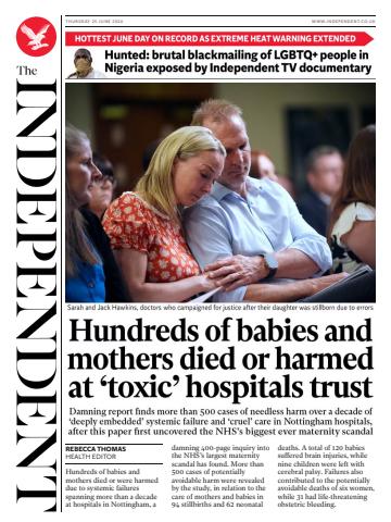 The Independent Daily Edition Newspaper issue Thursday, 25 June 2026