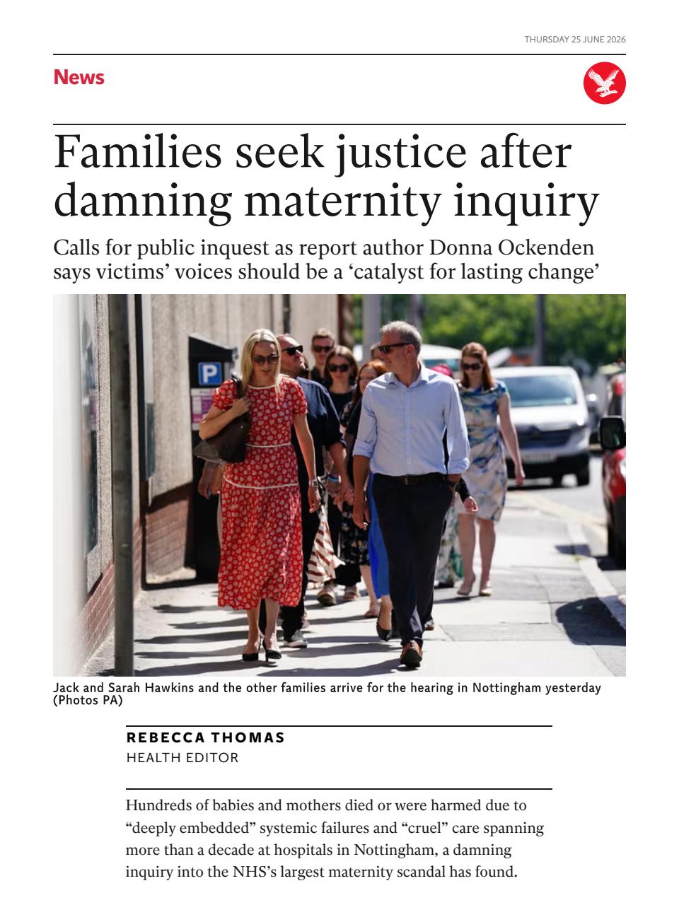 The Independent Daily Edition Newspaper Preview Pages