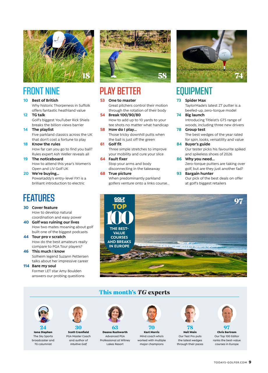 Today's Golfer Preview Pages
