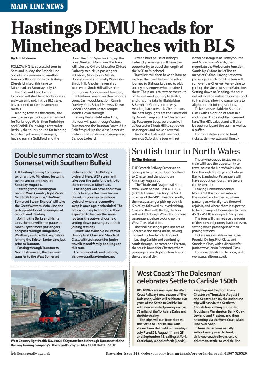 Heritage Railway Preview Pages