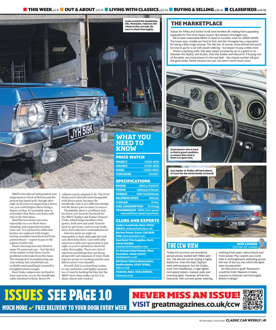 Classic Car Weekly Preview Pages