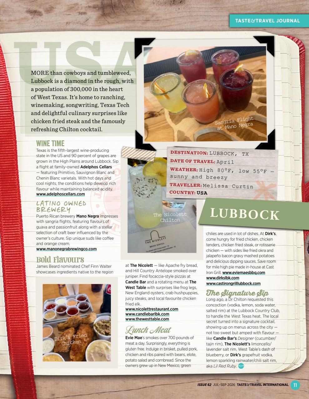 Taste & Travel International Preview Pages