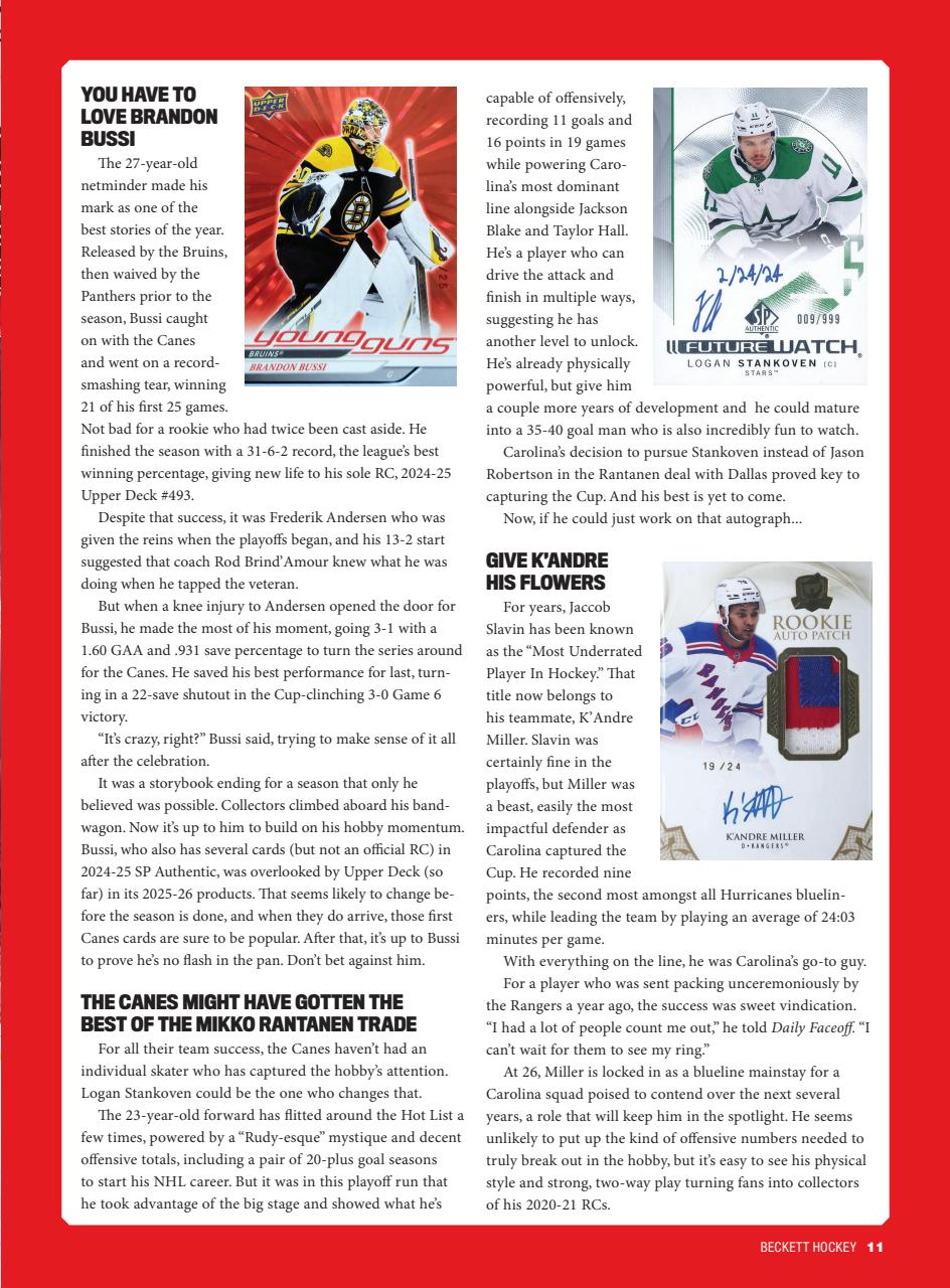 Beckett Hockey Magazine Preview Pages