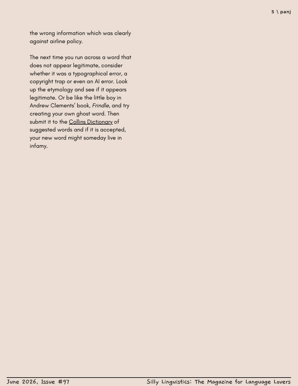 Silly Linguistics Preview Pages