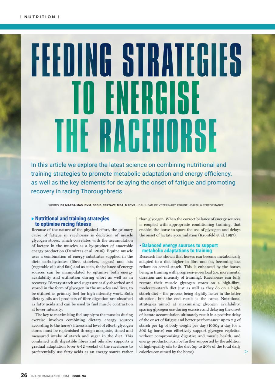 European Trainer Magazine - horse racing Preview Pages
