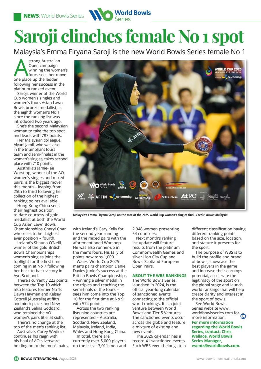 Bowls International Preview Pages