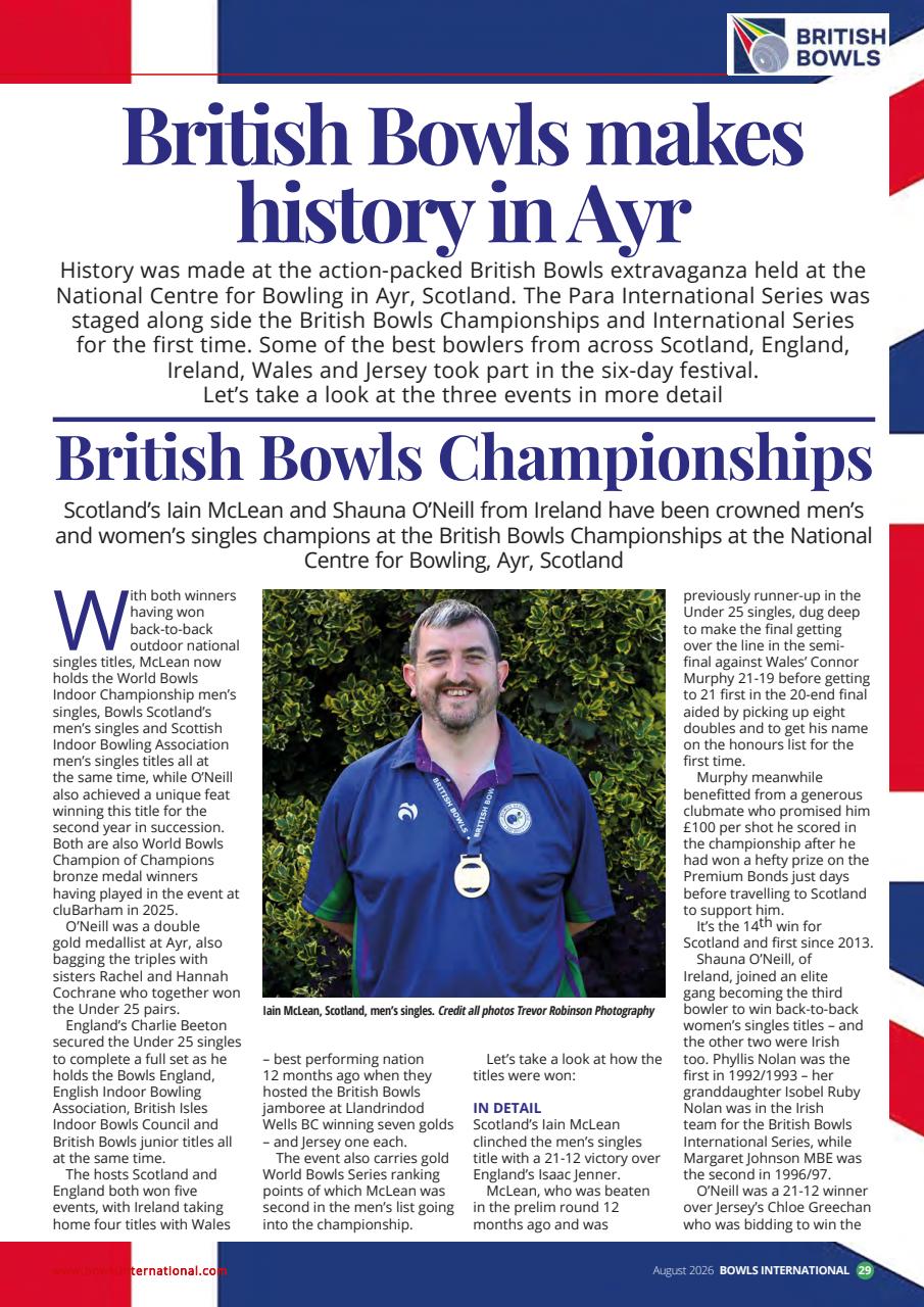 Bowls International Preview Pages